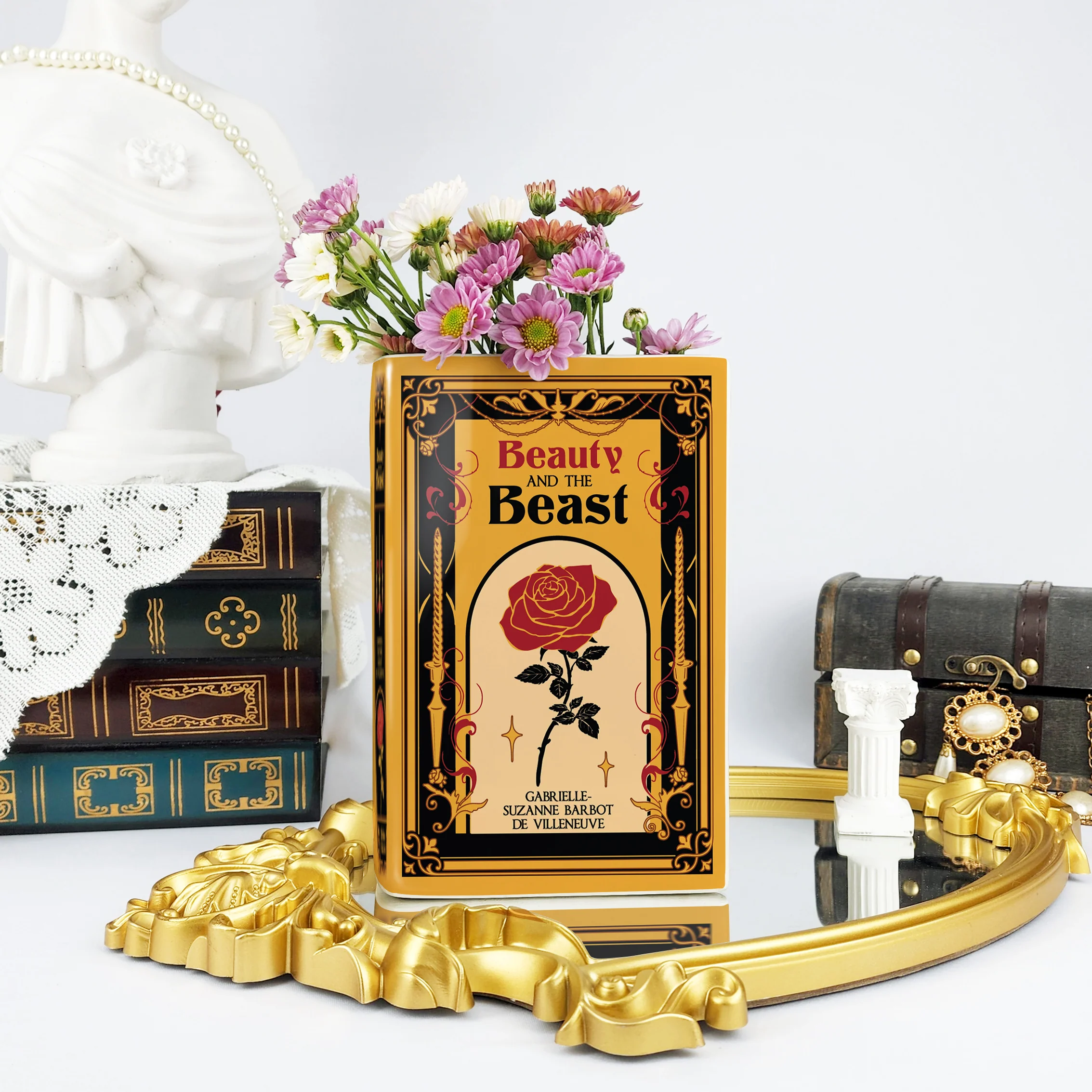 Beauty and the Beast Ceramic Book Vase - Large - Image 2