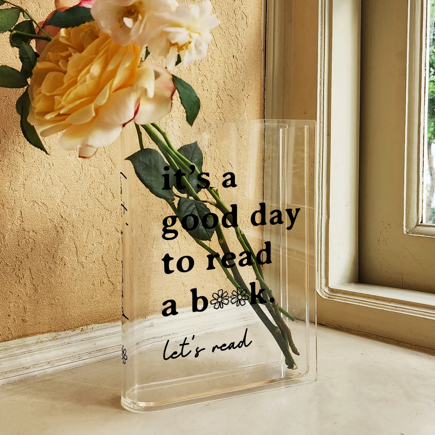 Good Day To Read A Book Acrylic Book Vase - Image 3