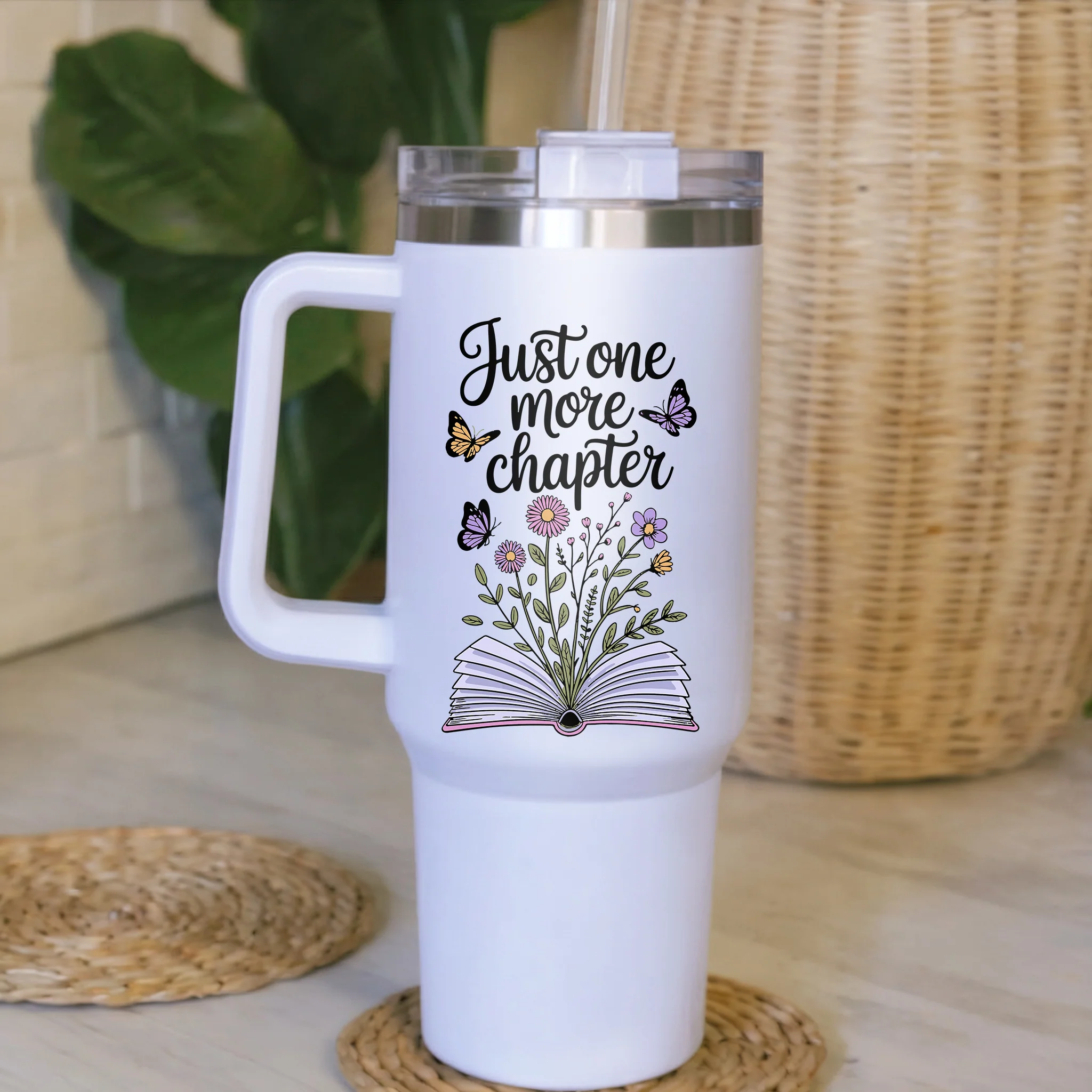 Just One More Chapter Tumbler with Handle - Image 2
