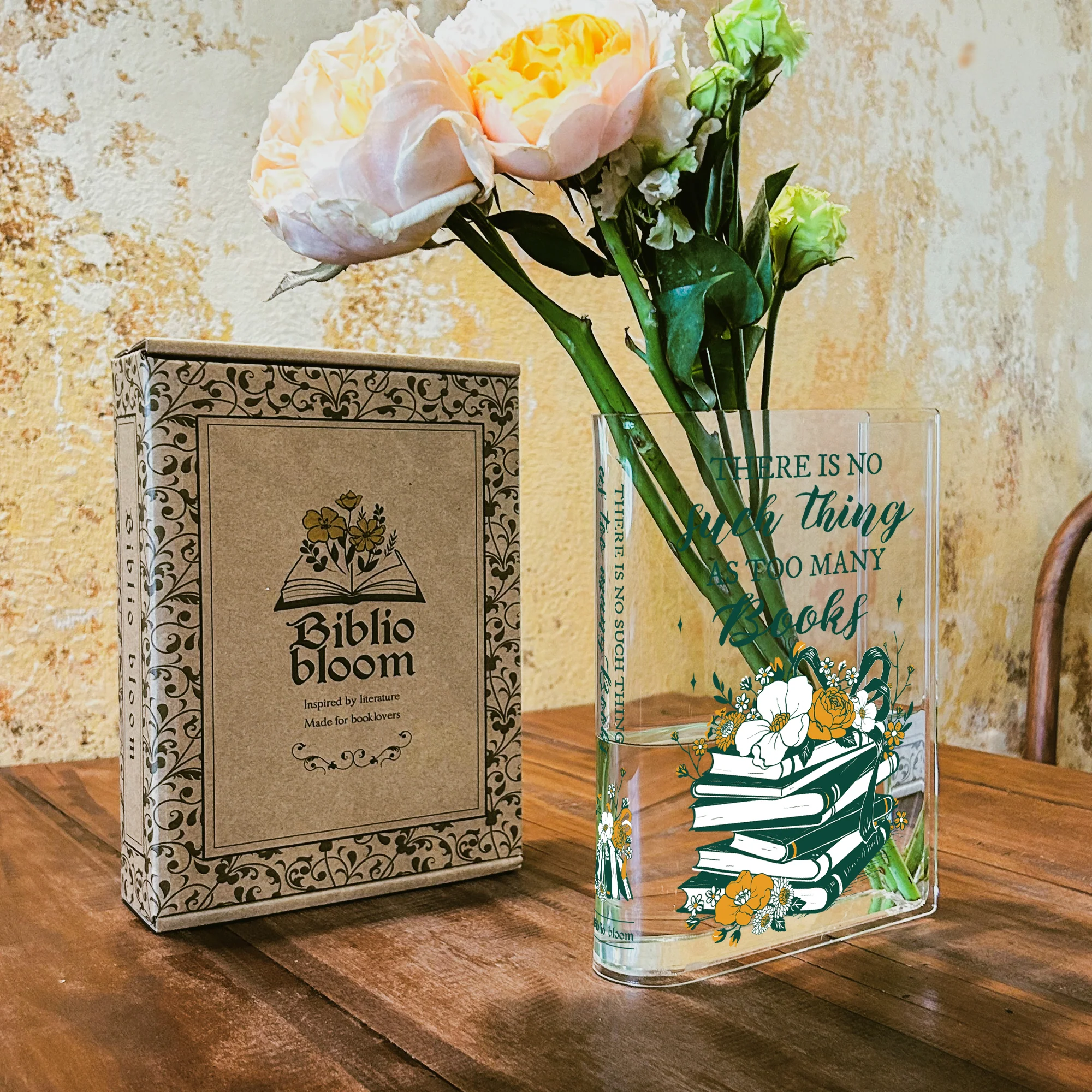 No Such Thing As Too Many Books Acrylic Book Vase - Image 4