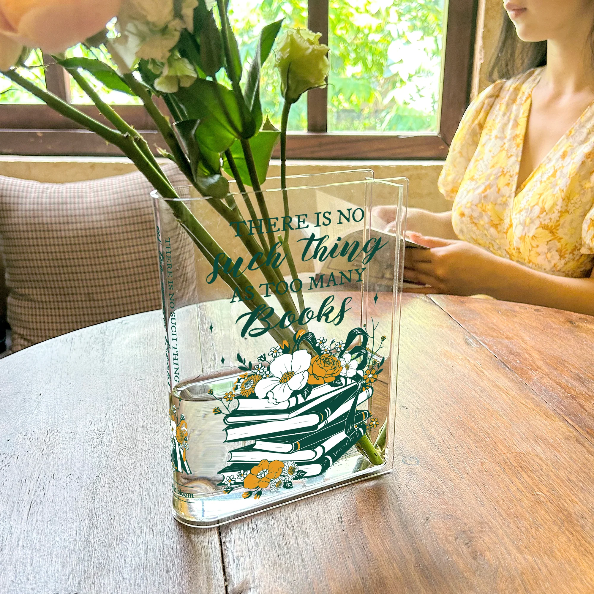 No Such Thing As Too Many Books Acrylic Book Vase - Image 7
