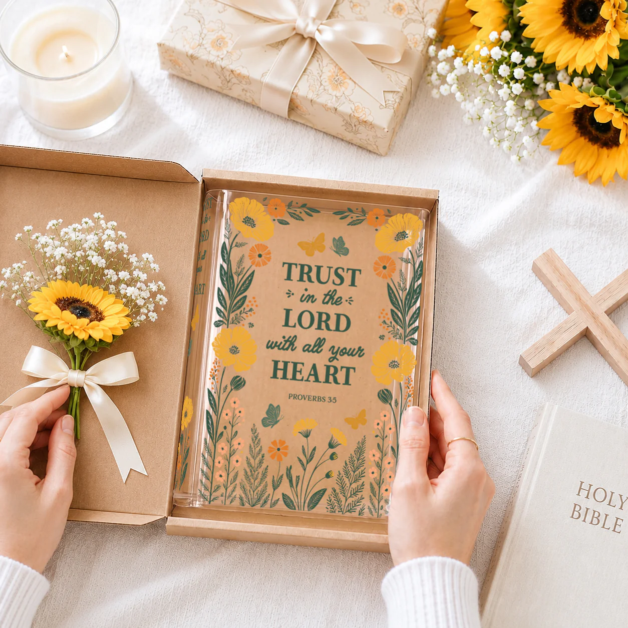 Proverbs 3:5 Christian Book Vase - I - Image 3