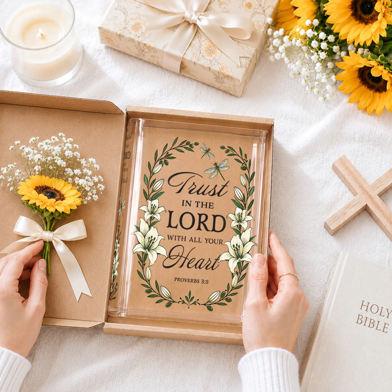 Proverbs 3:5 Christian Book Vase - II - Image 3