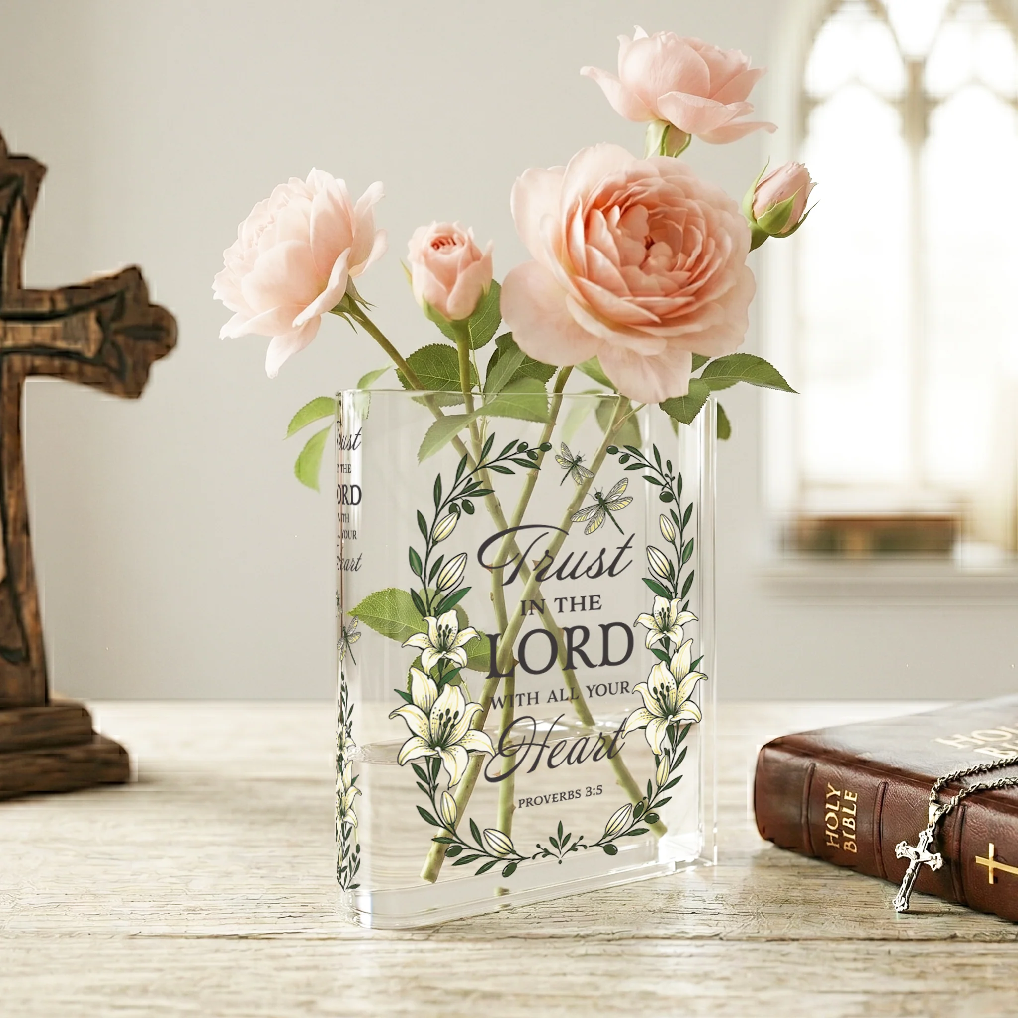 Proverbs 3:5 Christian Book Vase - II - Image 5