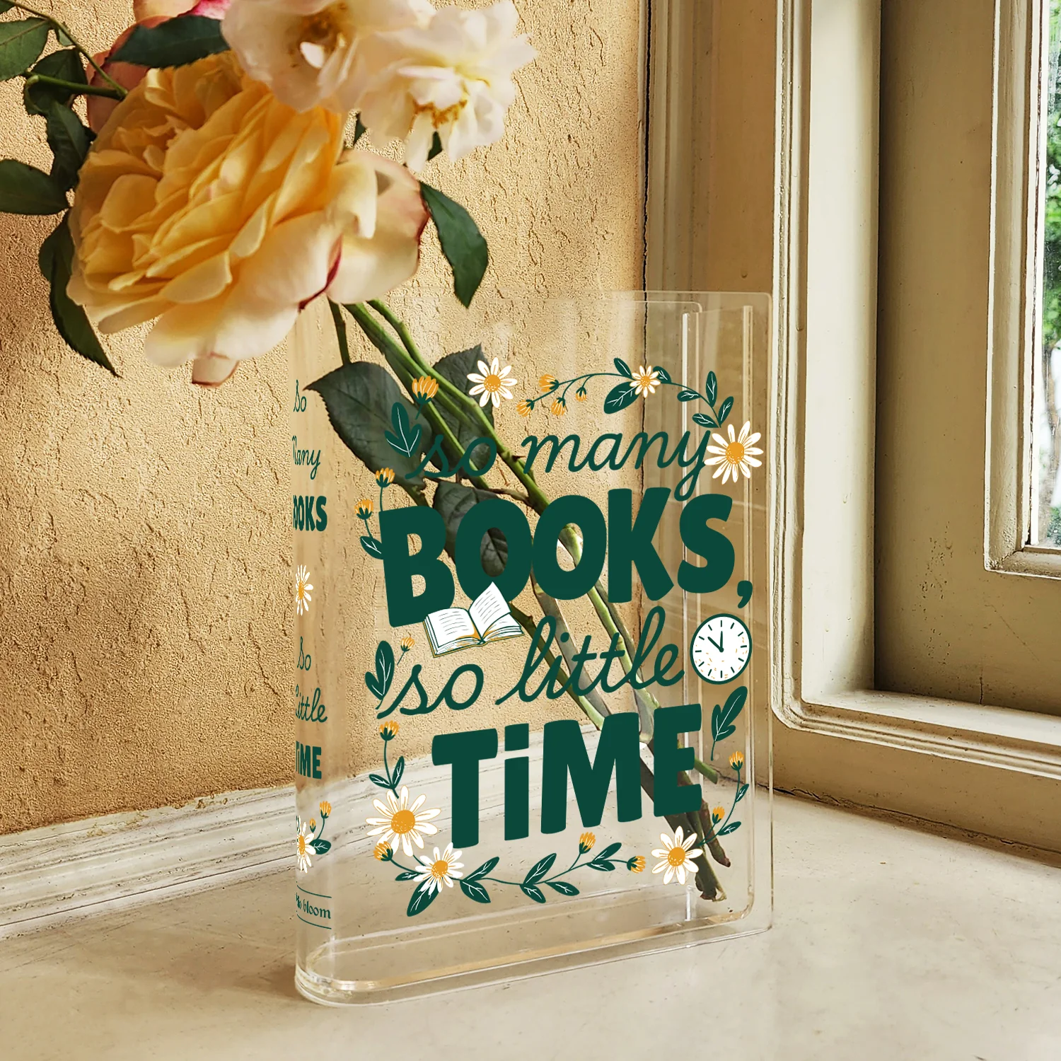 So Many Books So Little Time Acrylic Book Vase - Image 3