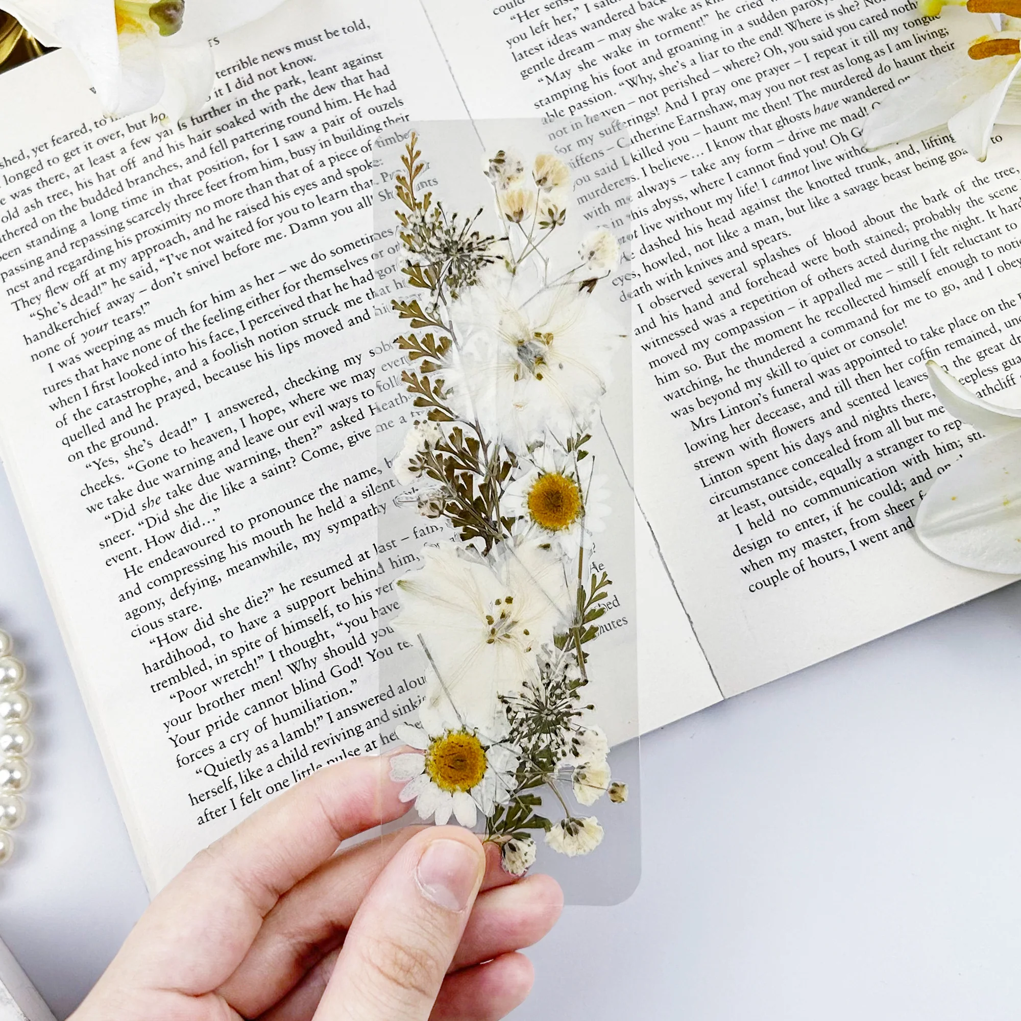 Vintage Vanilla Pressed Flower Bookmark - Image 2