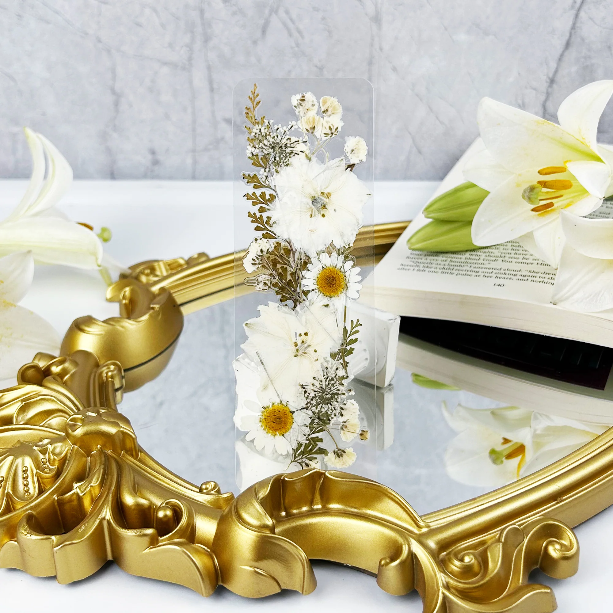 Vintage Vanilla Pressed Flower Bookmark - Image 5
