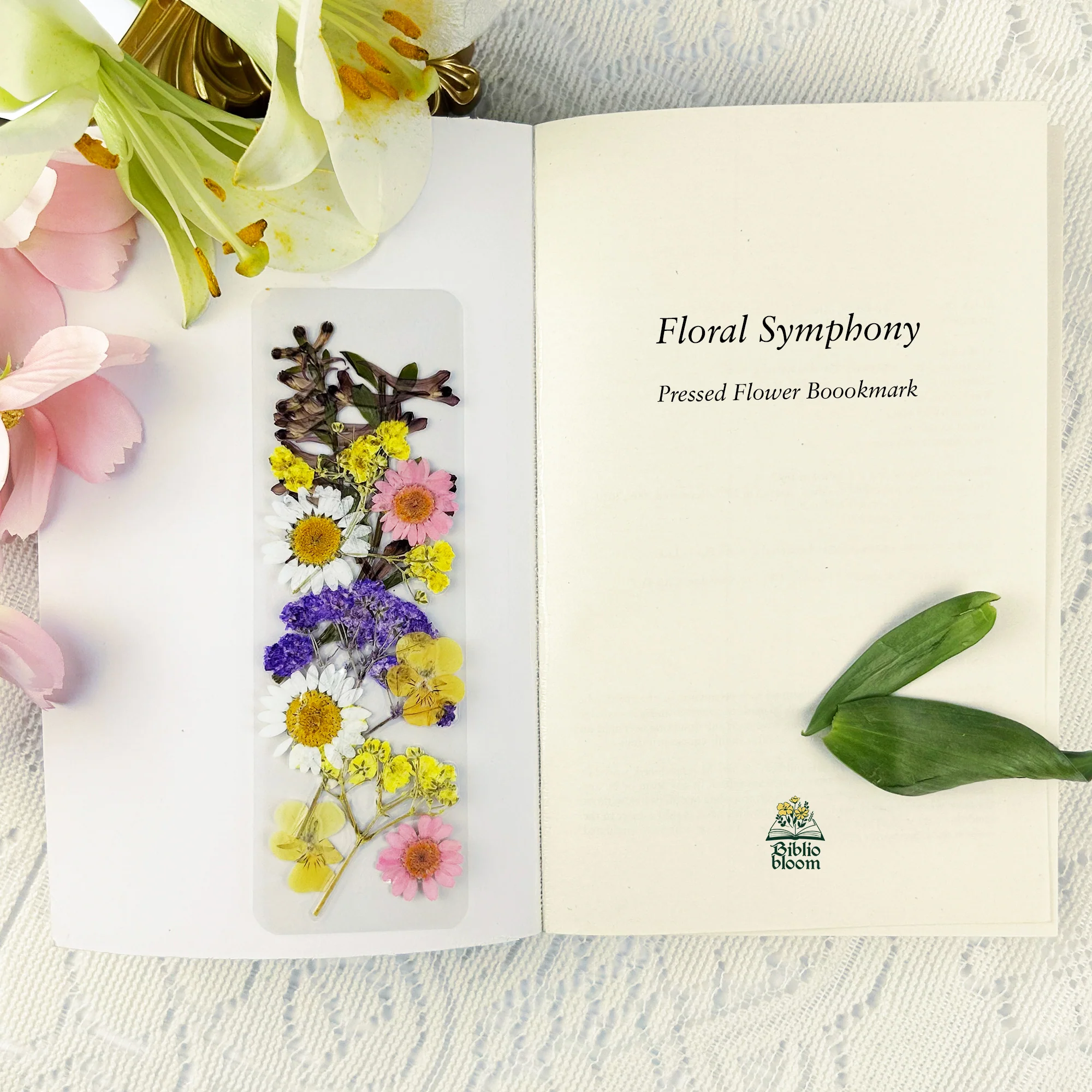 Floral Symphony Pressed Flower Bookmark - Image 3